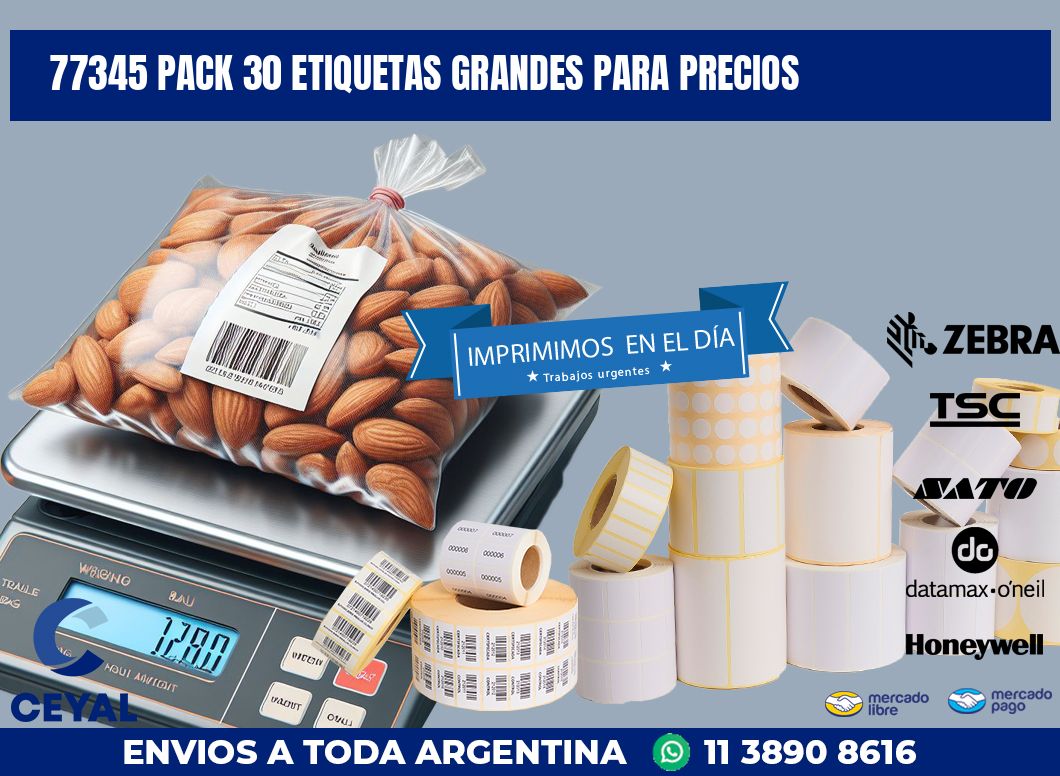 77345 PACK 30 ETIQUETAS GRANDES PARA PRECIOS