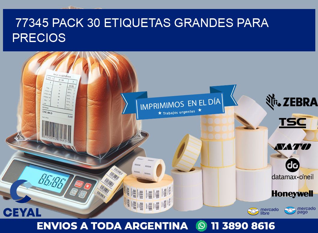 77345 PACK 30 ETIQUETAS GRANDES PARA PRECIOS