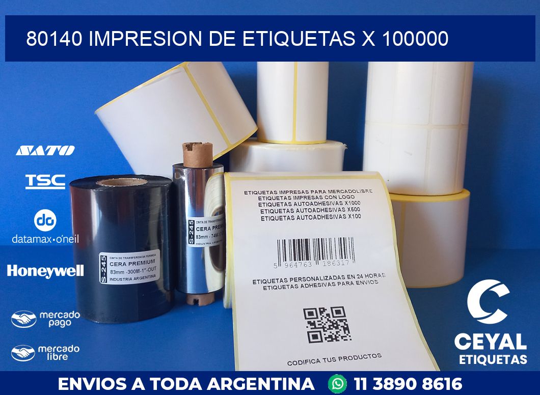 80140 IMPRESION DE ETIQUETAS X 100000