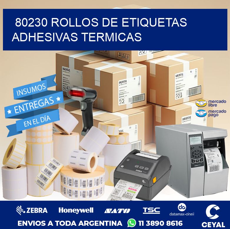 80230 ROLLOS DE ETIQUETAS ADHESIVAS TERMICAS