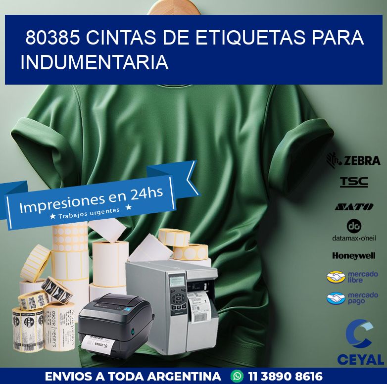 80385 CINTAS DE ETIQUETAS PARA INDUMENTARIA