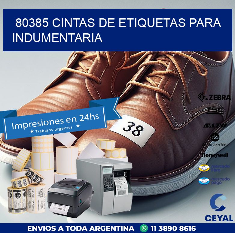 80385 CINTAS DE ETIQUETAS PARA INDUMENTARIA