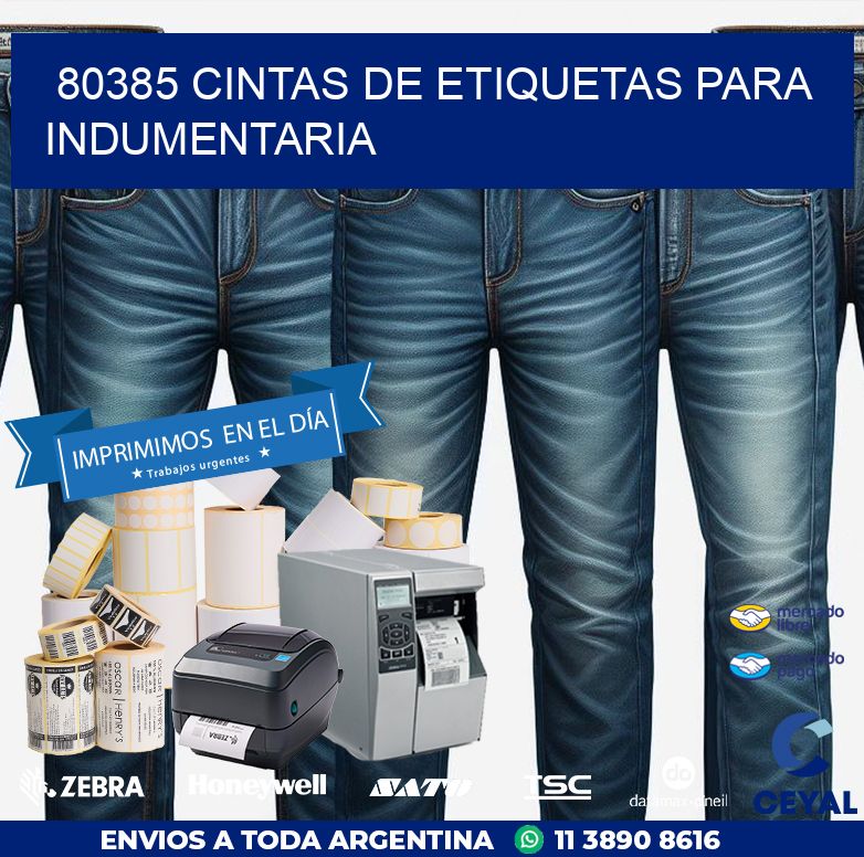 80385 CINTAS DE ETIQUETAS PARA INDUMENTARIA