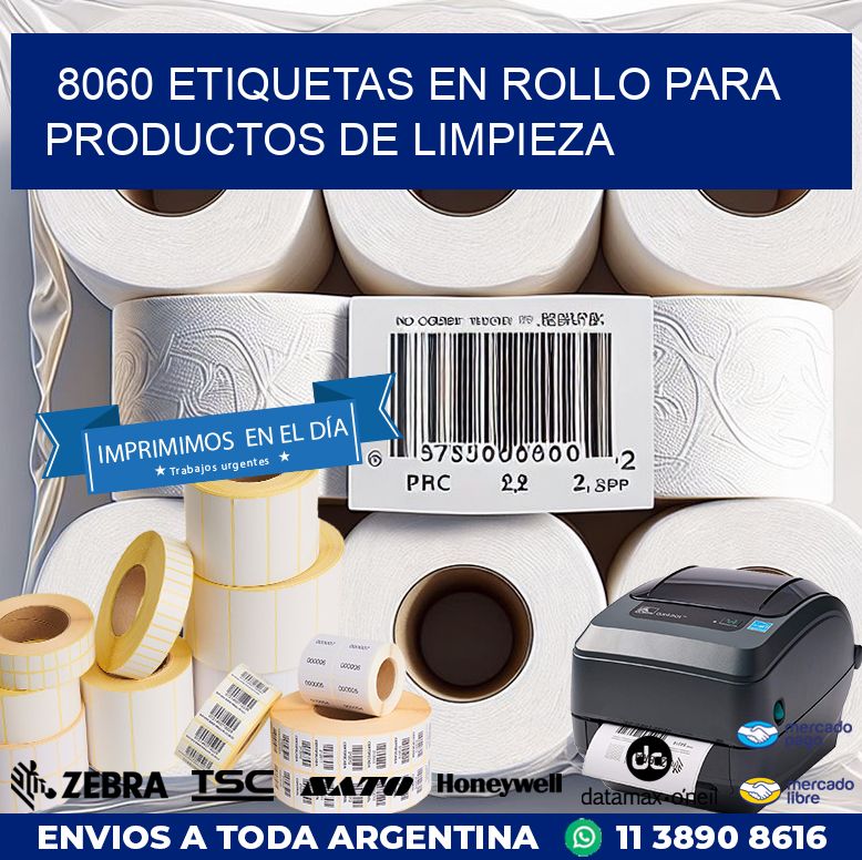 8060 ETIQUETAS EN ROLLO PARA PRODUCTOS DE LIMPIEZA