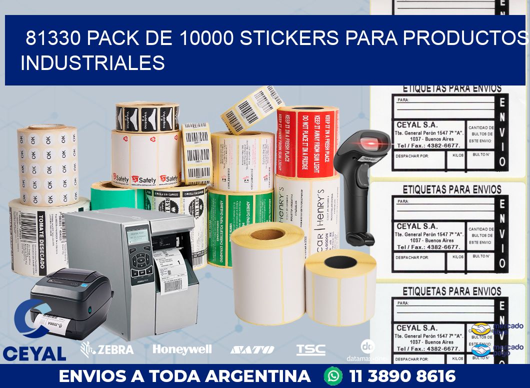 81330 PACK DE 10000 STICKERS PARA PRODUCTOS INDUSTRIALES