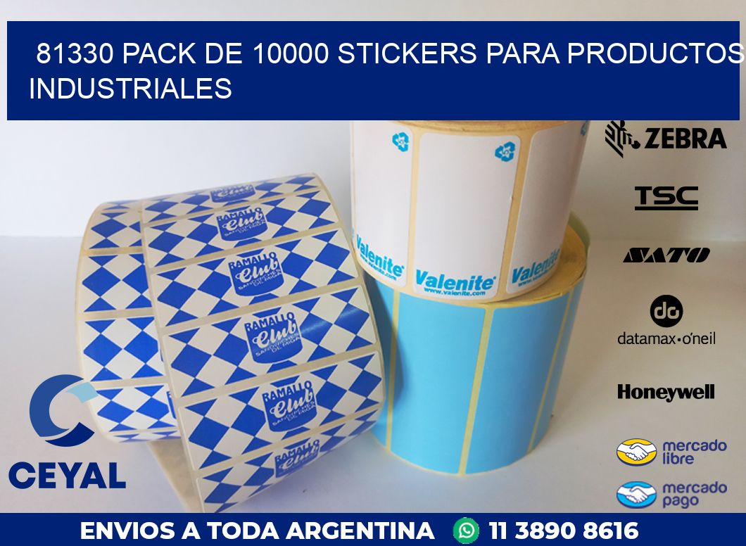 81330 PACK DE 10000 STICKERS PARA PRODUCTOS INDUSTRIALES