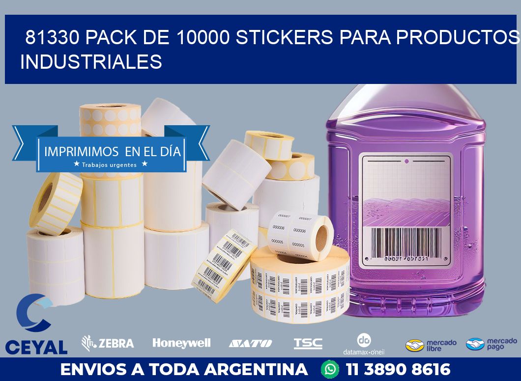 81330 PACK DE 10000 STICKERS PARA PRODUCTOS INDUSTRIALES