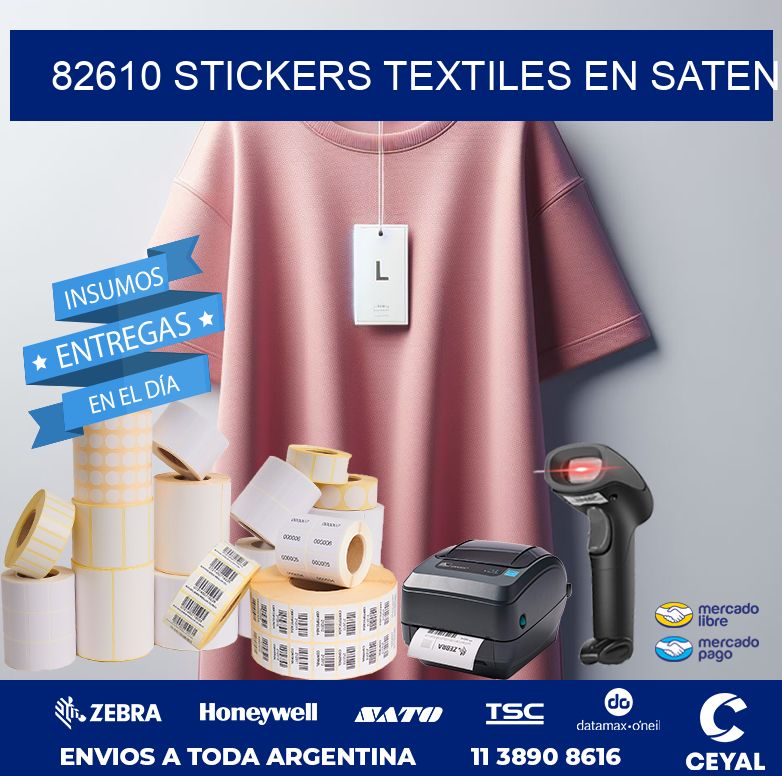 82610 STICKERS TEXTILES EN SATEN
