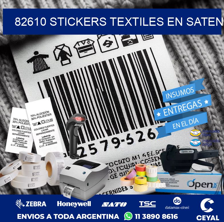 82610 STICKERS TEXTILES EN SATEN