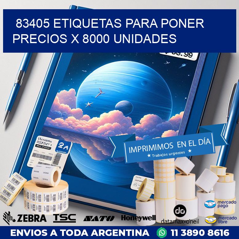 83405 ETIQUETAS PARA PONER PRECIOS X 8000 UNIDADES