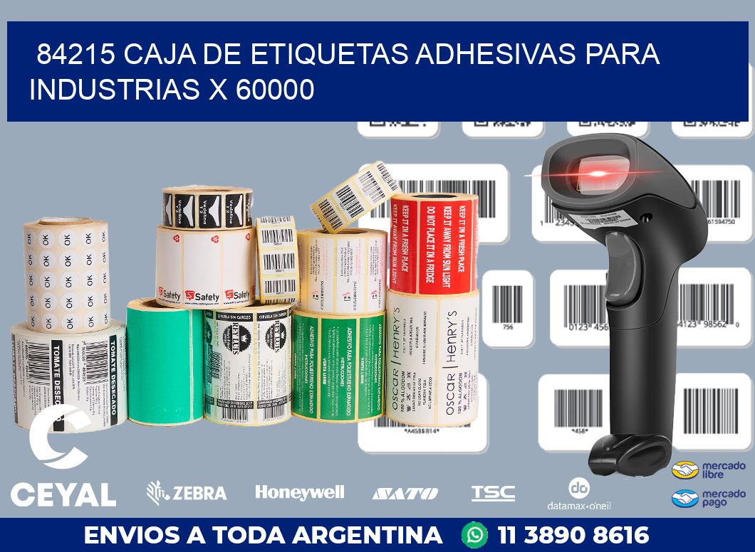 84215 CAJA DE ETIQUETAS ADHESIVAS PARA INDUSTRIAS X 60000