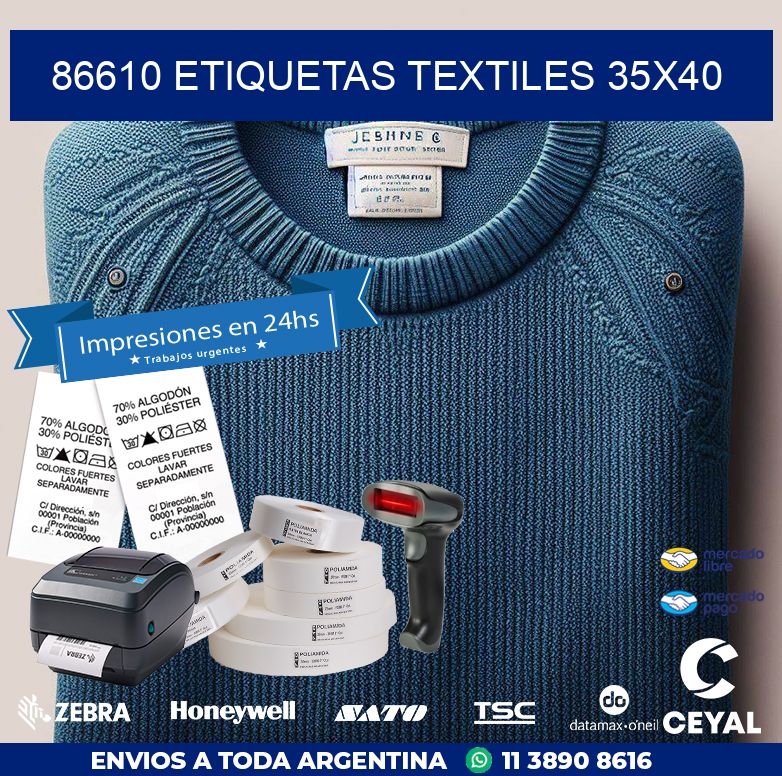 86610 ETIQUETAS TEXTILES 35X40
