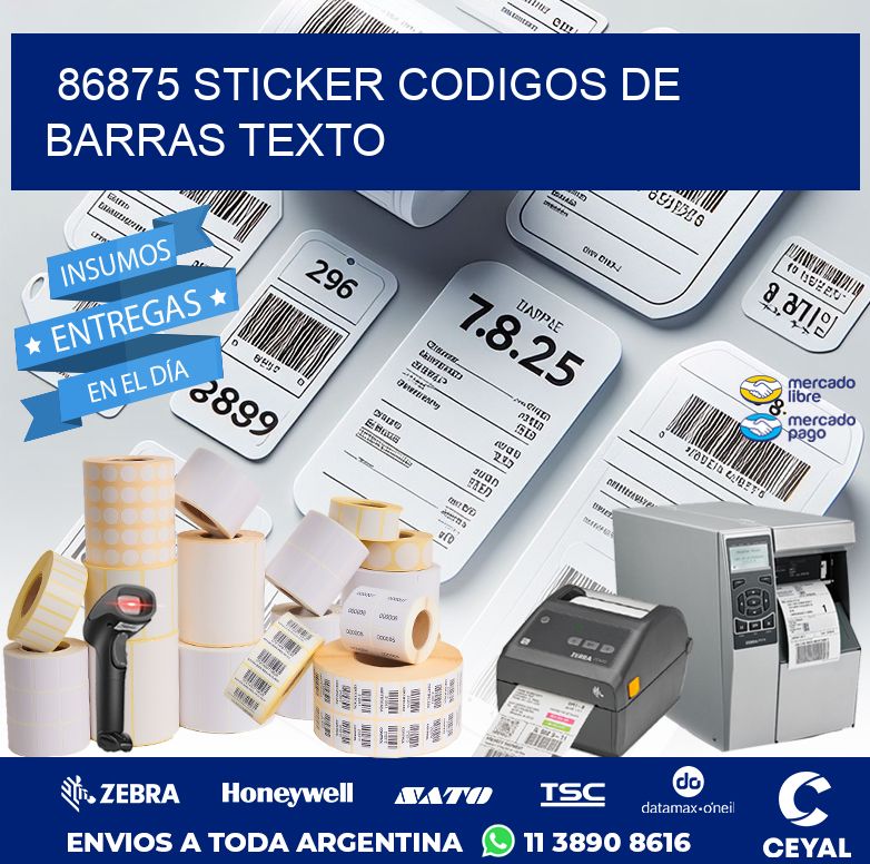 86875 STICKER CODIGOS DE BARRAS TEXTO