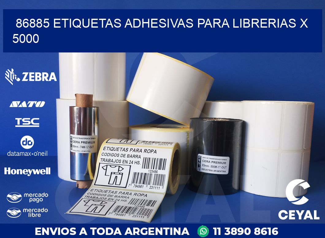 86885 ETIQUETAS ADHESIVAS PARA LIBRERIAS X 5000