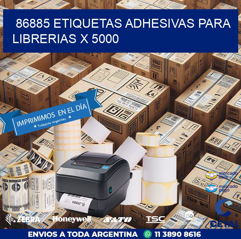 86885 ETIQUETAS ADHESIVAS PARA LIBRERIAS X 5000