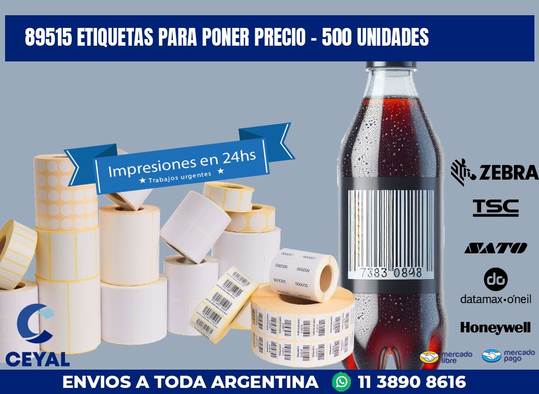 89515 ETIQUETAS PARA PONER PRECIO - 500 UNIDADES