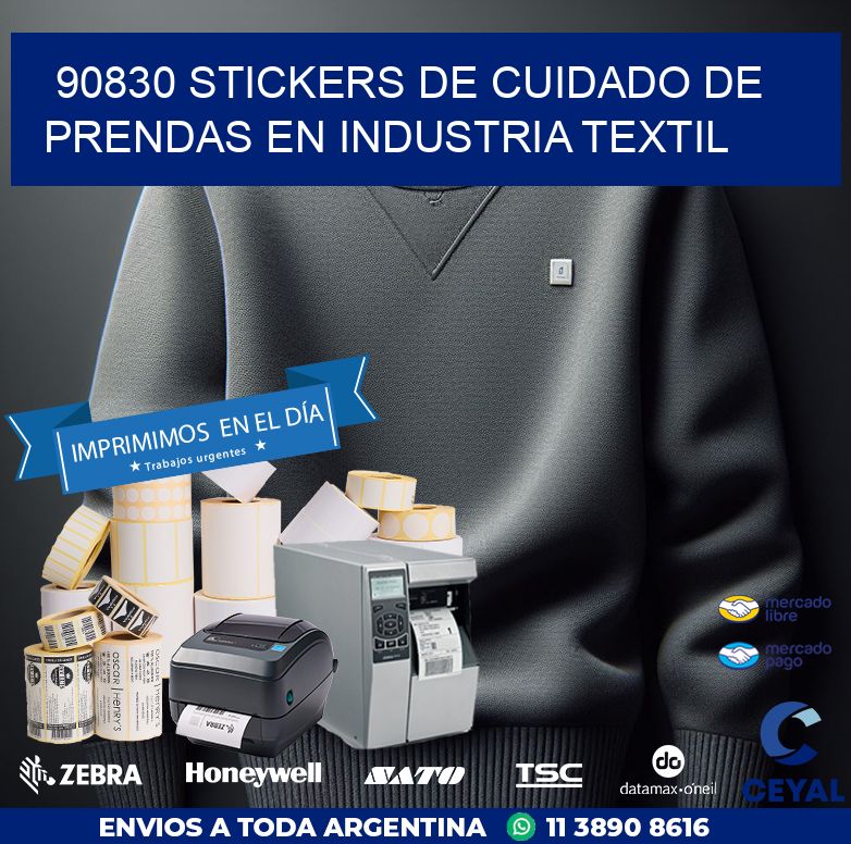 90830 STICKERS DE CUIDADO DE PRENDAS EN INDUSTRIA TEXTIL