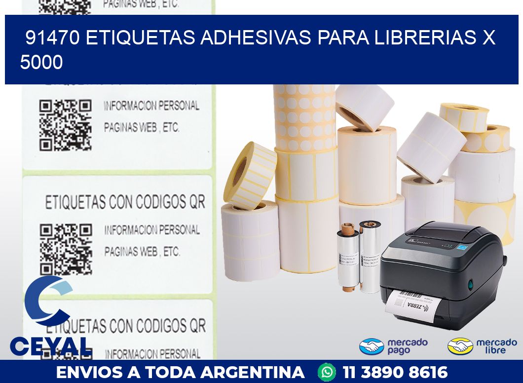 91470 ETIQUETAS ADHESIVAS PARA LIBRERIAS X 5000