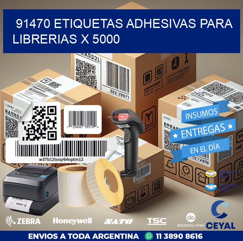 91470 ETIQUETAS ADHESIVAS PARA LIBRERIAS X 5000