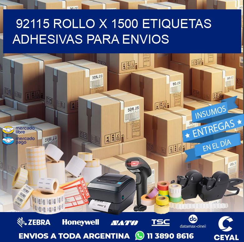 92115 ROLLO X 1500 ETIQUETAS ADHESIVAS PARA ENVIOS