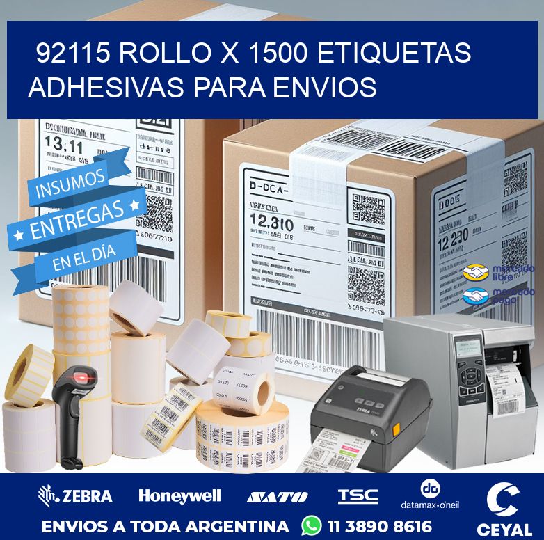 92115 ROLLO X 1500 ETIQUETAS ADHESIVAS PARA ENVIOS