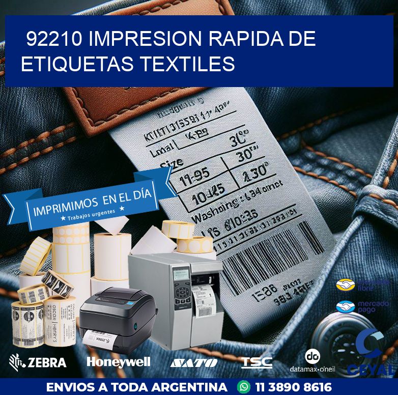 92210 IMPRESION RAPIDA DE ETIQUETAS TEXTILES