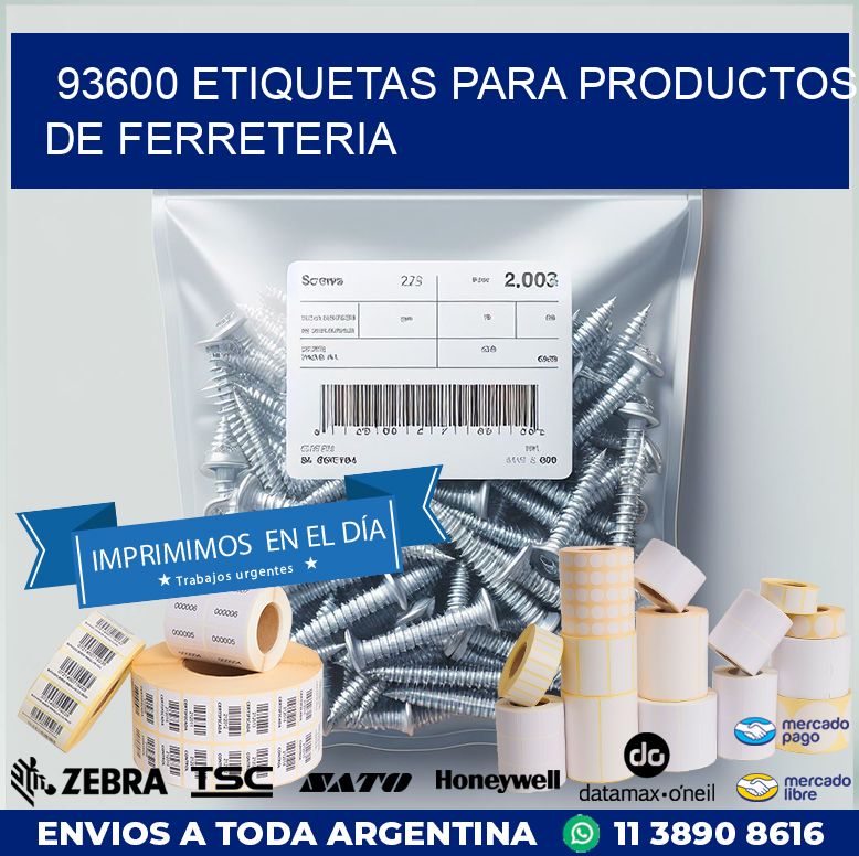 93600 ETIQUETAS PARA PRODUCTOS DE FERRETERIA