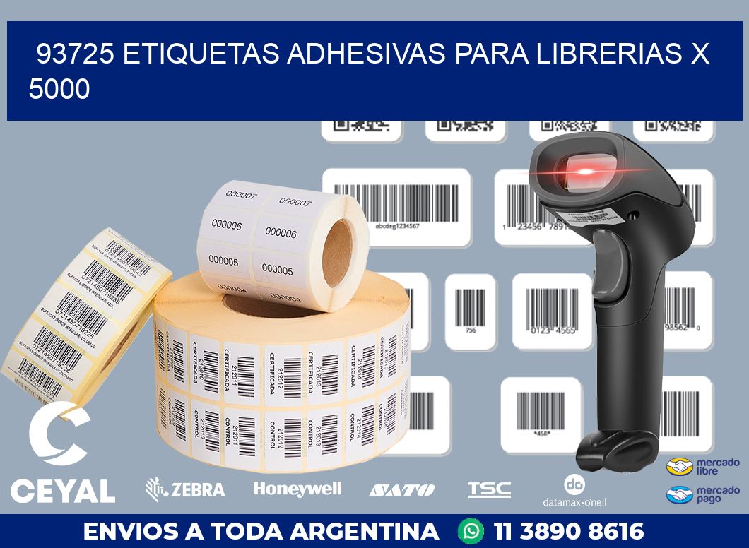 93725 ETIQUETAS ADHESIVAS PARA LIBRERIAS X 5000