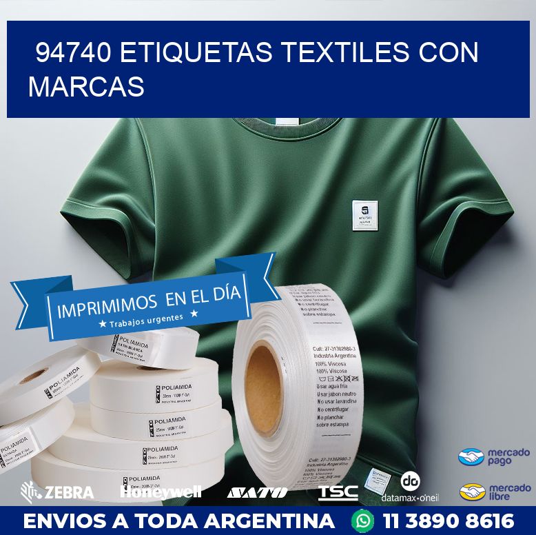 94740 ETIQUETAS TEXTILES CON MARCAS