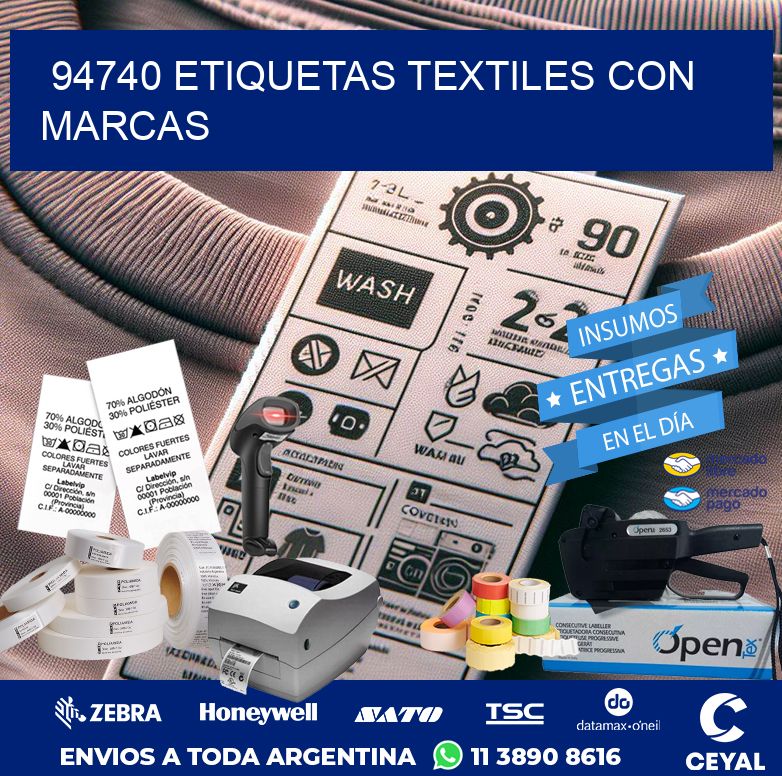 94740 ETIQUETAS TEXTILES CON MARCAS