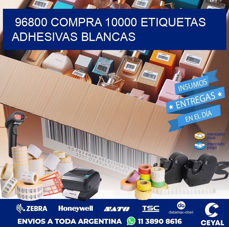 96800 COMPRA 10000 ETIQUETAS ADHESIVAS BLANCAS