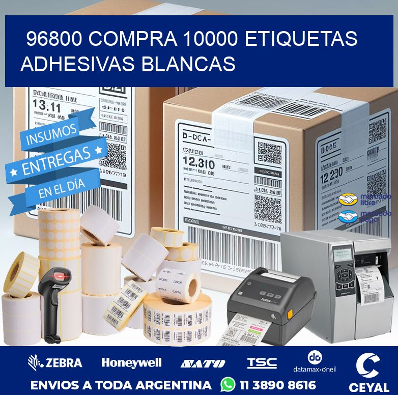 96800 COMPRA 10000 ETIQUETAS ADHESIVAS BLANCAS