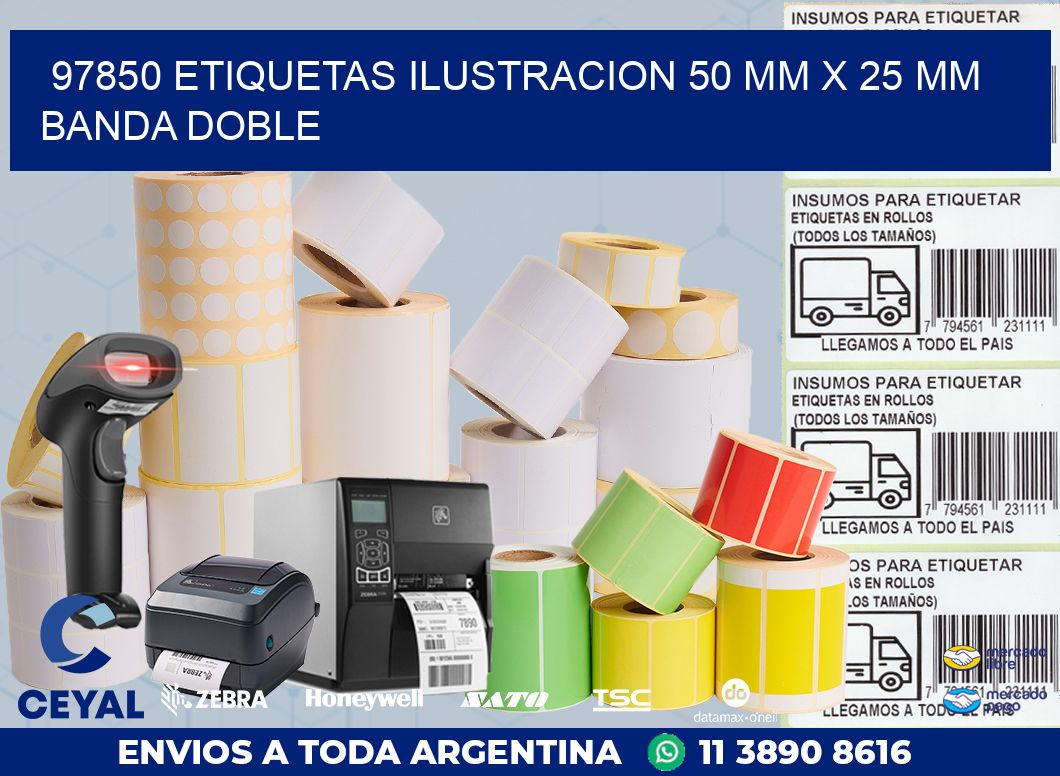 97850 ETIQUETAS ILUSTRACION 50 MM X 25 MM BANDA DOBLE