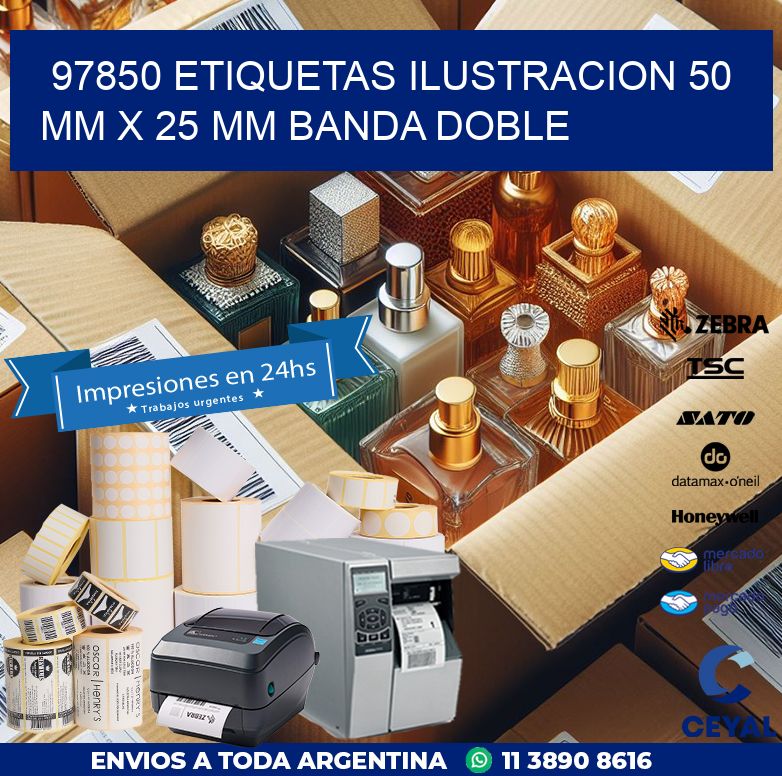 97850 ETIQUETAS ILUSTRACION 50 MM X 25 MM BANDA DOBLE