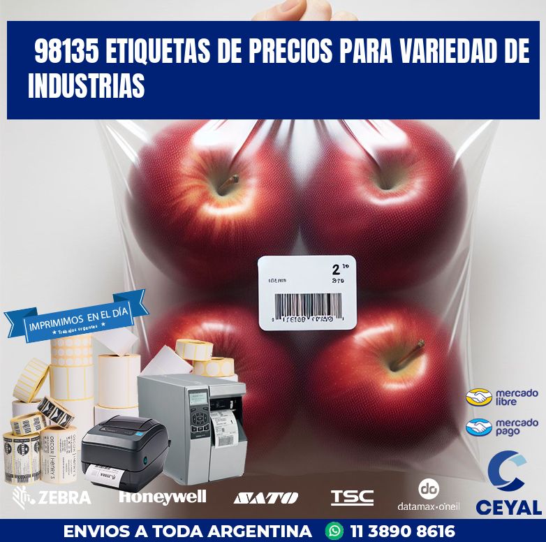 98135 ETIQUETAS DE PRECIOS PARA VARIEDAD DE INDUSTRIAS