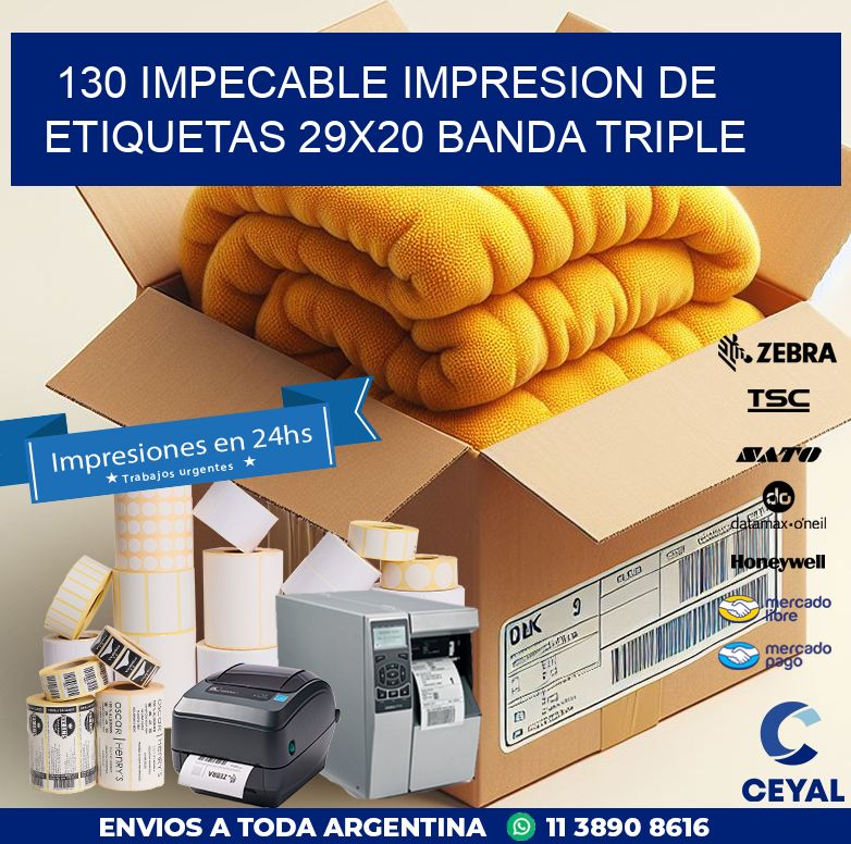 130 IMPECABLE IMPRESION DE ETIQUETAS 29X20 BANDA TRIPLE