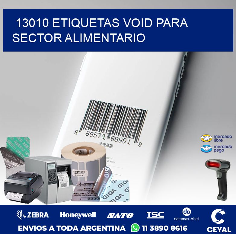 13010 ETIQUETAS VOID PARA SECTOR ALIMENTARIO