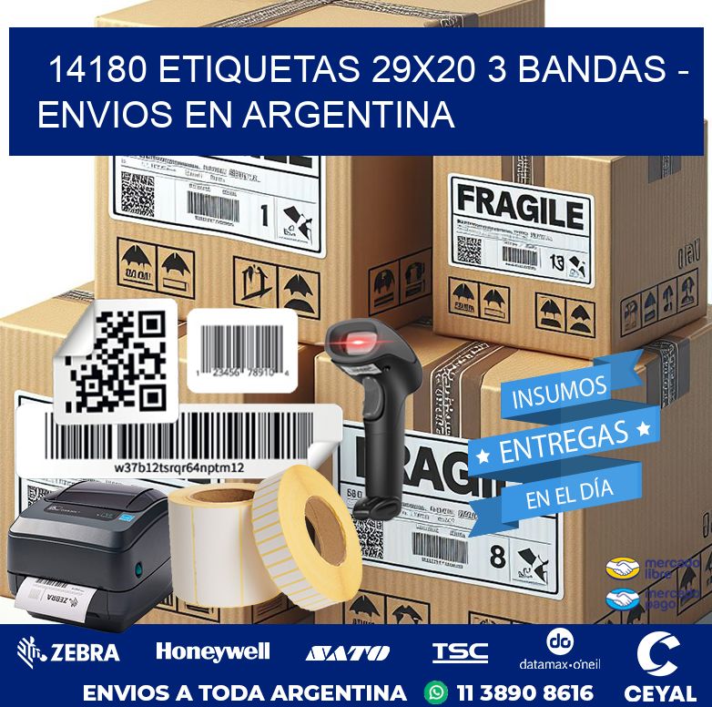 14180 ETIQUETAS 29X20 3 BANDAS - ENVIOS EN ARGENTINA