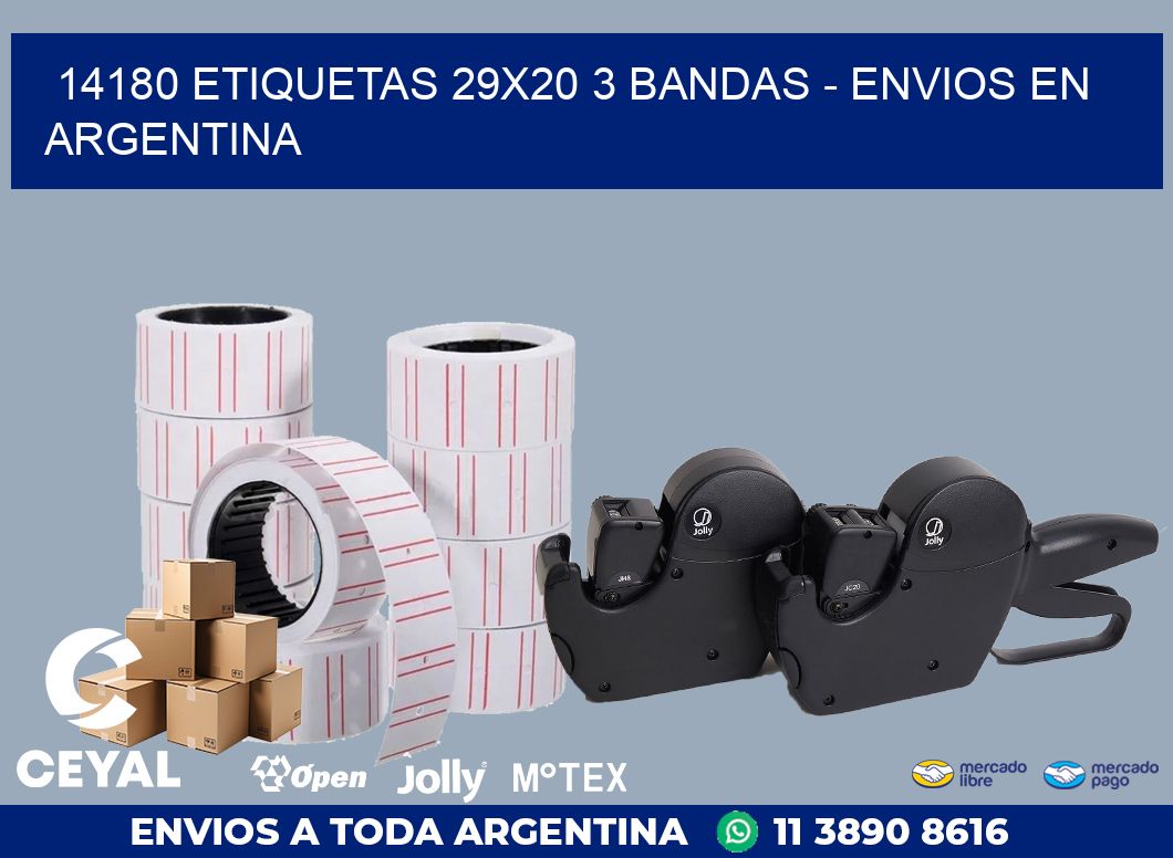 14180 ETIQUETAS 29X20 3 BANDAS – ENVIOS EN ARGENTINA