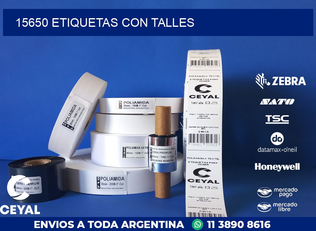 15650 ETIQUETAS CON TALLES