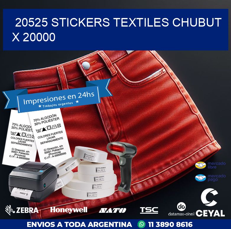 20525 STICKERS TEXTILES CHUBUT X 20000