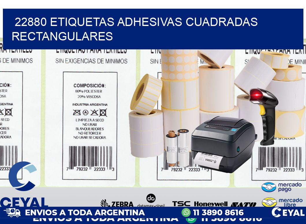 22880 ETIQUETAS ADHESIVAS CUADRADAS RECTANGULARES