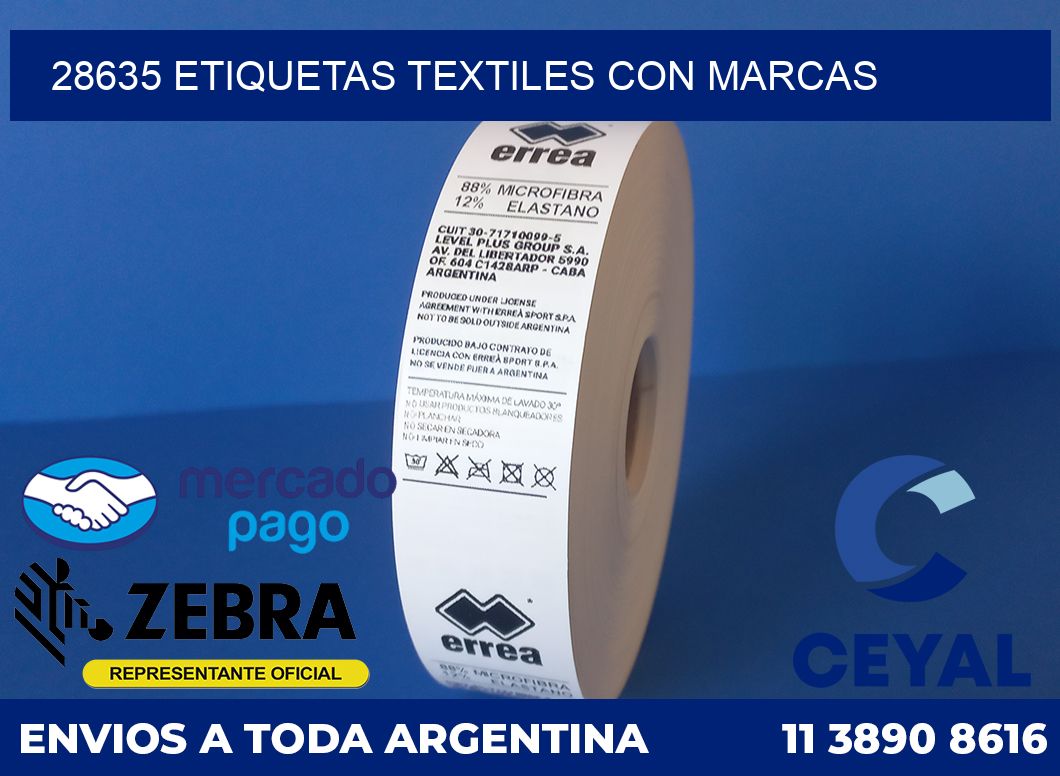 28635 ETIQUETAS TEXTILES CON MARCAS