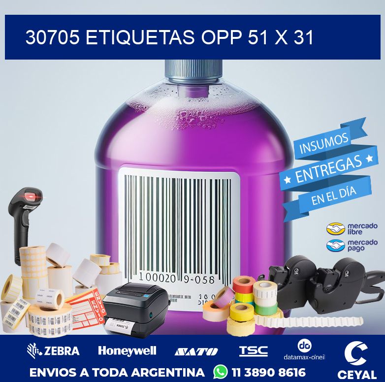 30705 ETIQUETAS OPP 51 X 31