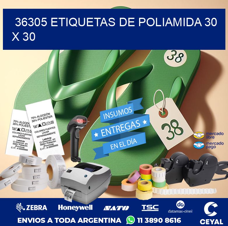 36305 ETIQUETAS DE POLIAMIDA 30 X 30