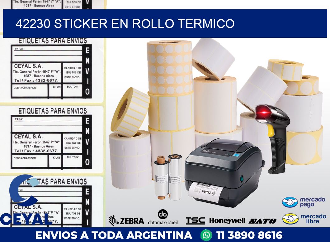 42230 STICKER EN ROLLO TERMICO