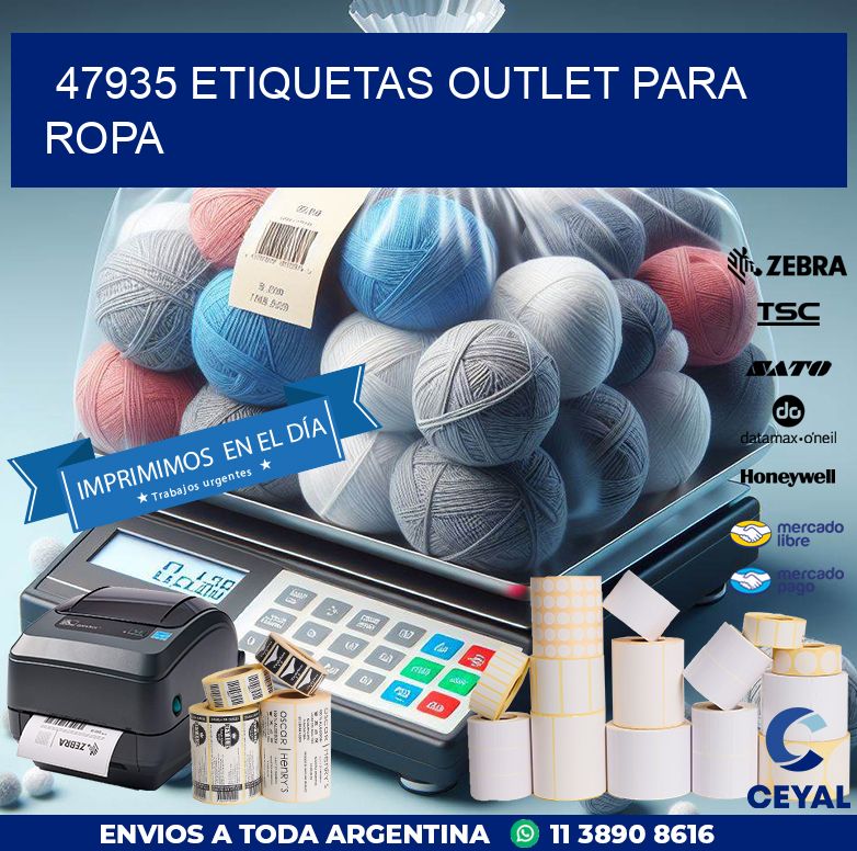 47935 ETIQUETAS OUTLET PARA ROPA