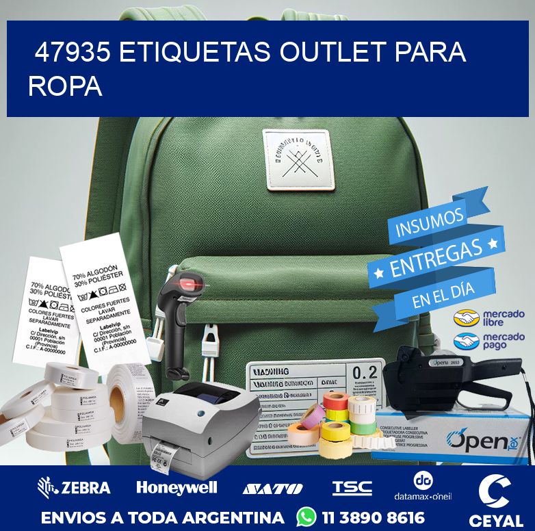 47935 ETIQUETAS OUTLET PARA ROPA