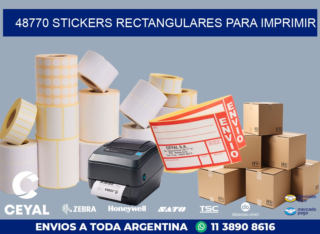 48770 Stickers rectangulares para imprimir