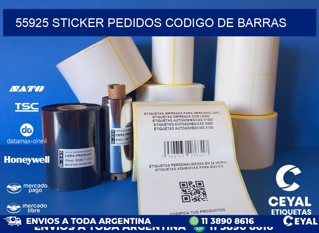 55925 STICKER PEDIDOS CODIGO DE BARRAS